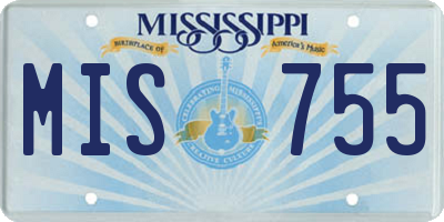 MS license plate MIS755