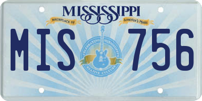 MS license plate MIS756