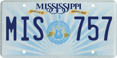 MS license plate MIS757