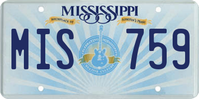 MS license plate MIS759