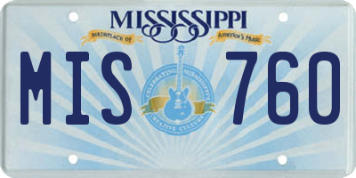 MS license plate MIS760