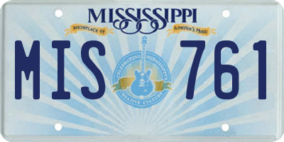 MS license plate MIS761