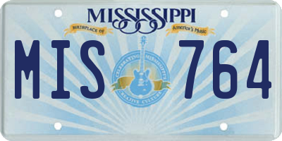 MS license plate MIS764