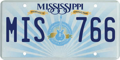 MS license plate MIS766