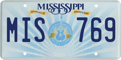 MS license plate MIS769