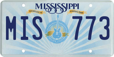 MS license plate MIS773