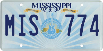 MS license plate MIS774