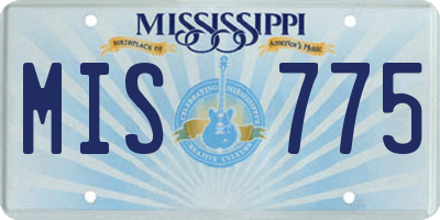 MS license plate MIS775
