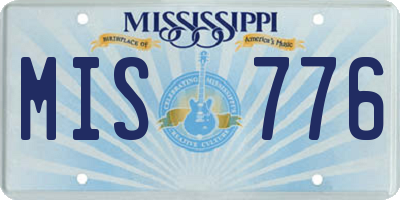 MS license plate MIS776