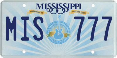 MS license plate MIS777