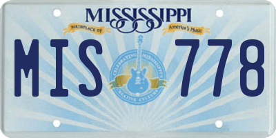 MS license plate MIS778