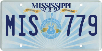 MS license plate MIS779