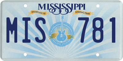 MS license plate MIS781