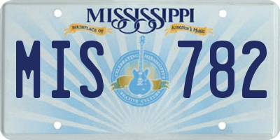 MS license plate MIS782