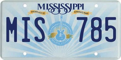 MS license plate MIS785