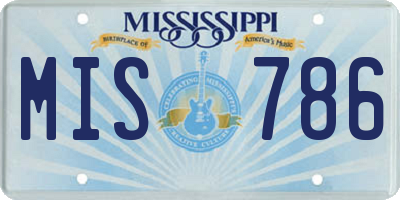 MS license plate MIS786