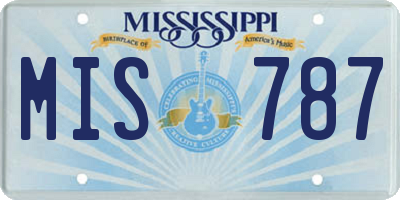 MS license plate MIS787