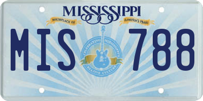 MS license plate MIS788