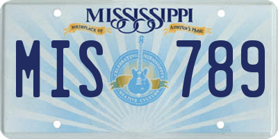 MS license plate MIS789