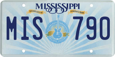 MS license plate MIS790