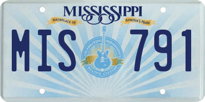 MS license plate MIS791