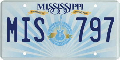 MS license plate MIS797