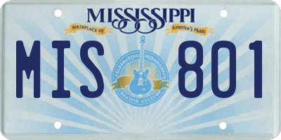 MS license plate MIS801