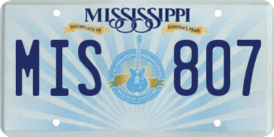 MS license plate MIS807