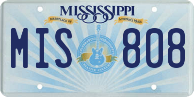 MS license plate MIS808