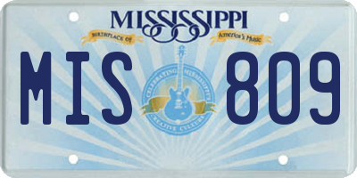 MS license plate MIS809