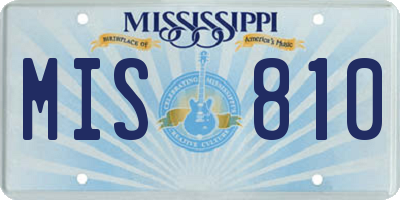 MS license plate MIS810