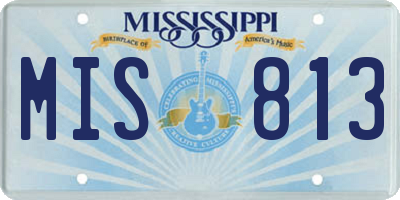 MS license plate MIS813