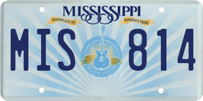 MS license plate MIS814