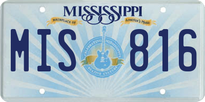 MS license plate MIS816