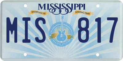 MS license plate MIS817