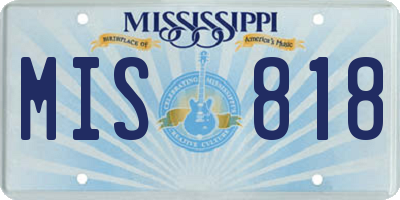 MS license plate MIS818