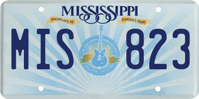 MS license plate MIS823