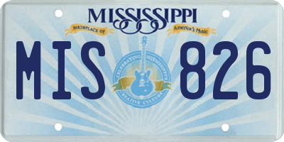 MS license plate MIS826