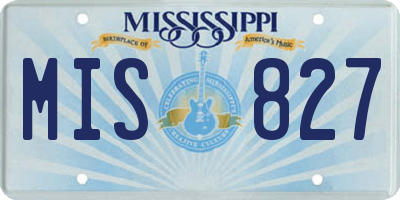 MS license plate MIS827