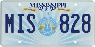 MS license plate MIS828