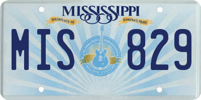 MS license plate MIS829