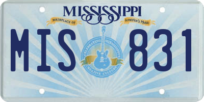 MS license plate MIS831