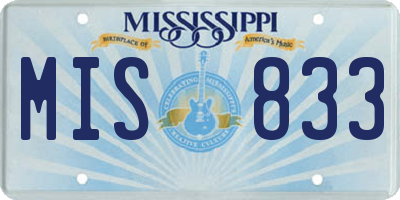 MS license plate MIS833