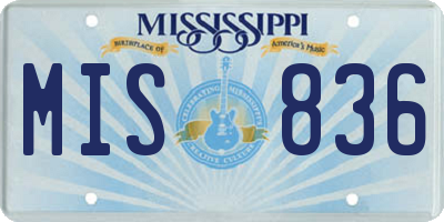 MS license plate MIS836