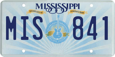 MS license plate MIS841