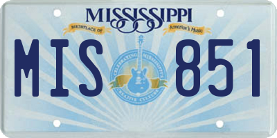 MS license plate MIS851