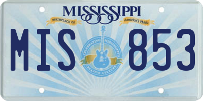 MS license plate MIS853