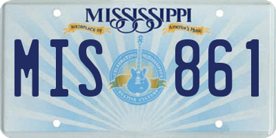 MS license plate MIS861