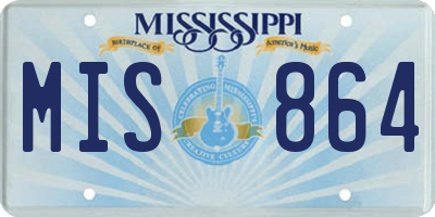 MS license plate MIS864