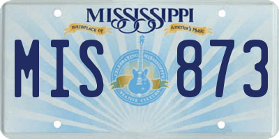 MS license plate MIS873